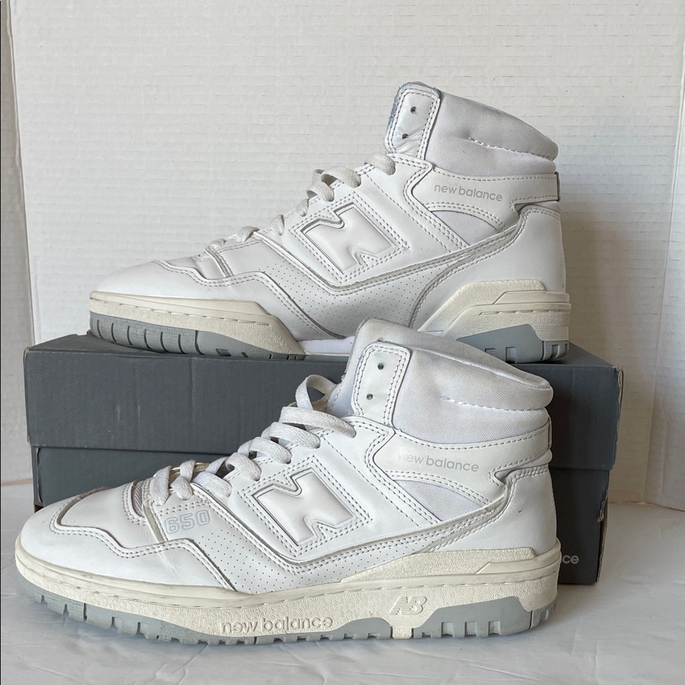 New Balance 650 White and Gray High-Tops